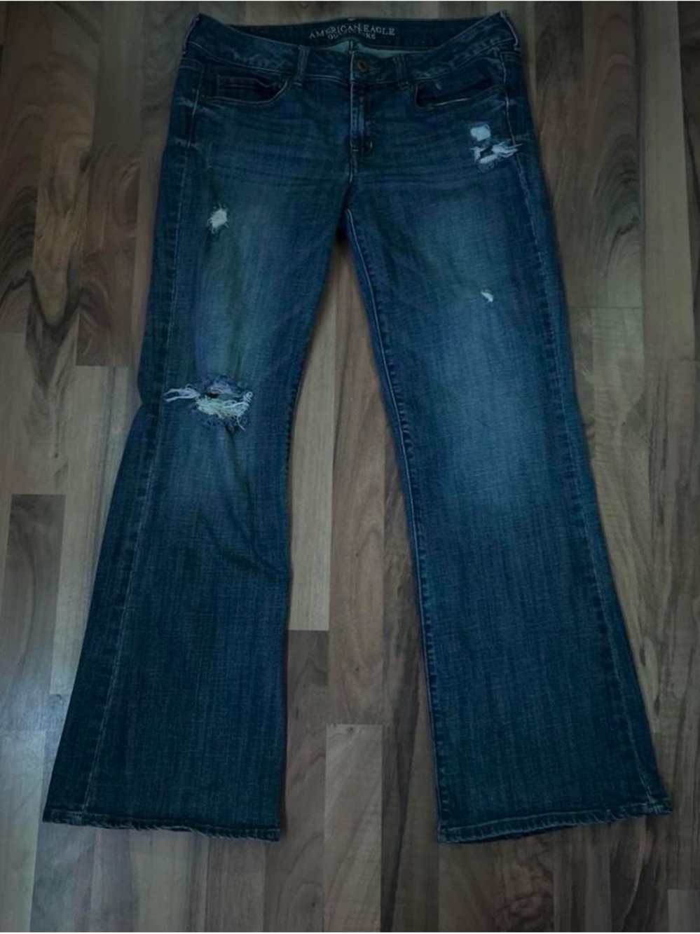 Old Navy Dark Blue Distressed Jeans